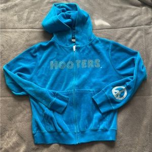 Y2K Rhinestone Velour Hooters Zip Up